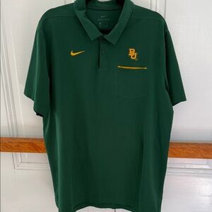 Nike Baylor Dark Green Polo with Gold Accents Dri-Fit